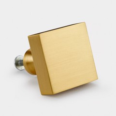 Solid Brass Gold, Black, Antique Gold, Grey And Silver Square Cupboard Door Knob
