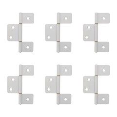 6pcs White Carbon Steel 3.5 In BiFold 3Leaf Flag Butt Cabinet Hinges
