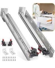 Soft Close Bottom Mount Drawer Slides 21 Inch Rails with Rear mounting Bracket..