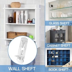 16pcs Locking Shelf Pins – 7.9mm Cabinet Shelf Pegs, Clear Plastic Shelf Clip…