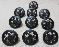 BLACK ORNATE Cabinet Knob Round Drawer Antique Style Set Of 10 Knobs