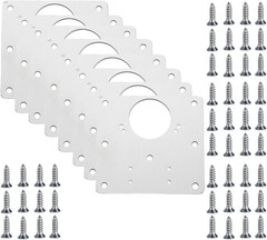 8 Pack 3.5 x 3.5 Inch Hinge Repair Plate Stainless Steel Cabinet Door Reinforcer