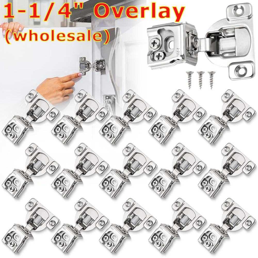 1-1/4″ Overlay Soft Close Face Frame 105° Compact Cabinet Hinges Handware LOT
