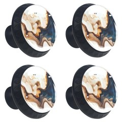 4 Pcs Abstract Boho Modern Minimalist Navy Blue Brown Gold Beige Glass Drawer…