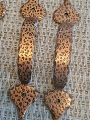 Hammered Copper Cabinet Drawer Pulls Handles 5″ ~ Set of 6 NEW NOS