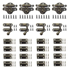 36 Sets Retro Jewelry Box Hinges and Latches Hooks, Small Latches Hinges for