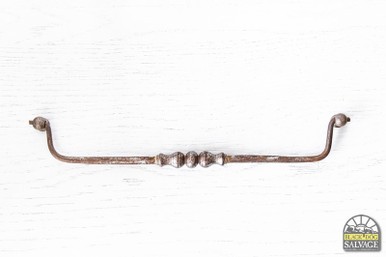 Cast Iron Bail Pull with Mounts, 12-7/8″ Wide, 11″ On-Center Span, Turned Detail