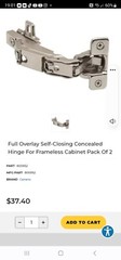 Full Overlay Self-Closing Concealed Hinge For Frameless Cabinet 4 (Packs of 2)
