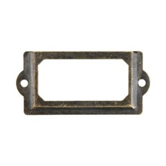 20Pcs Antique Brass Drawer Label for pull Cabinet Frame Handle File Name Card