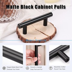 4″ Black Kitchen Cabinet Pulls Stainless Steel Drawer T Bar Knob Handles LOT