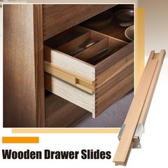 1 Pack Wooden Drawer Slides Bottom Mount – 16 Inch Classic Center Guide