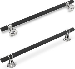 10 Pack 12-5/8” Cabinet Pulls knurled Matte Black and Polished Chrome Kitchen