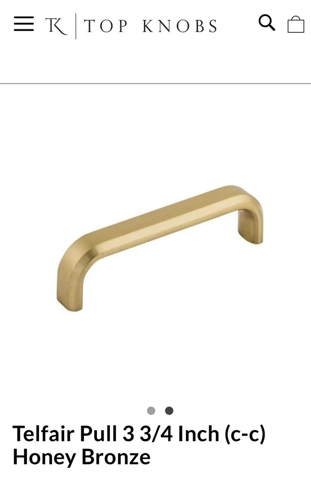 Top Knobs Cabinet Telfair Pull 3 3/4 Inch c-c Honey Bronze. TK3011HB 3.75” 96mm