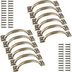Jiozermi 12 Pcs 5″ Rustic Gate Handle, Iron Hardware Handle Pull with Screw, Vin