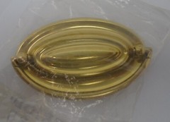 Period Brass FKI Hardware Group A34 Oval Pull 3″ C/C Polished Brass New 94A