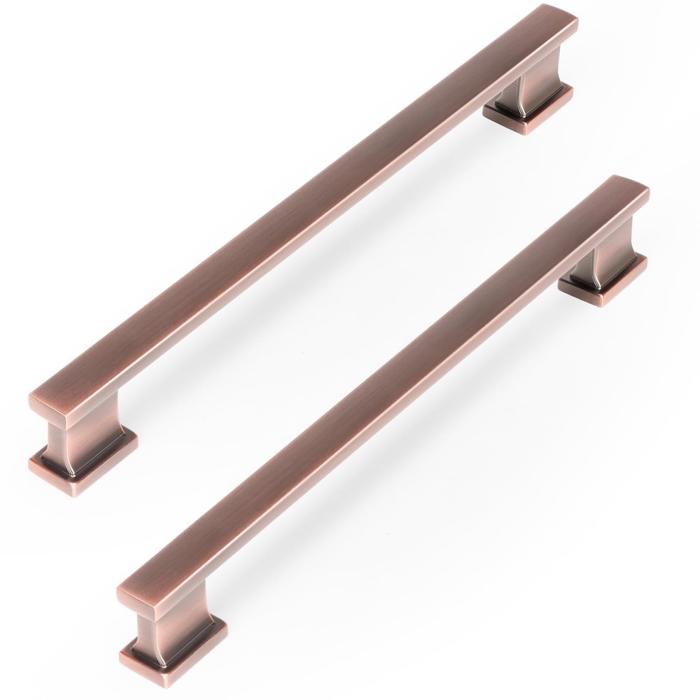 GRANTENOV 7-1/2 Inch Brushed Antique Copper Cabinet Pulls Handles Solid Zinc