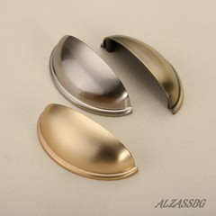 10 Pack 3 Inch 76mm Hole Centers Brushed Brass Cabinet Cup Pulls, AL3031BB