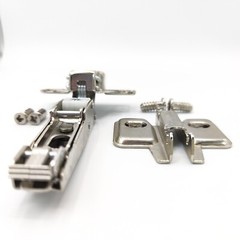 Mepla 130° Clip Cabinet Hinge 358 B & Mounting Plate Overlay Self-Closing Screws