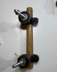 Set of 7 Large Wood & Metal Drawer Pulls 5.5” Long 2” Projection New
