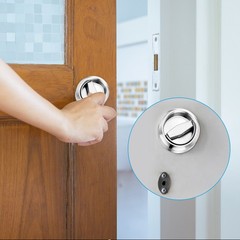 2 x Recessed Door Handles Round Flush Pulls Embedded Hidden Silver