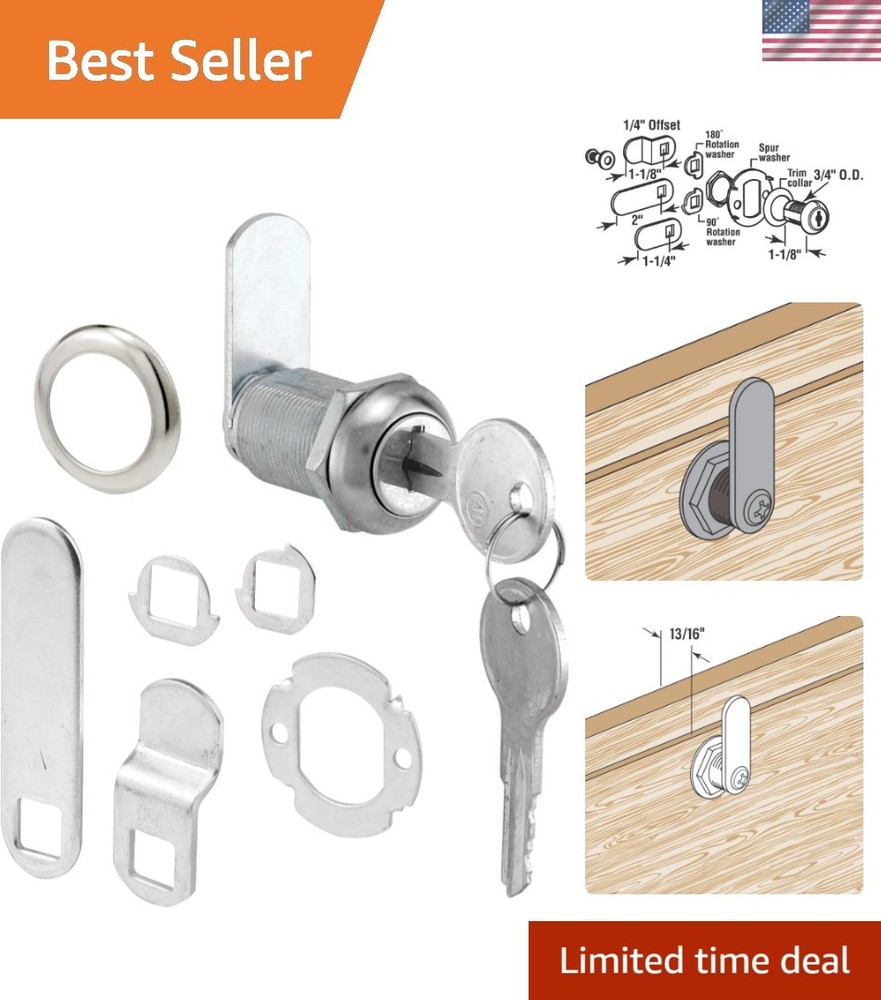 Versatile U 9945 Lock for Drawers & Cabinets – Easy Install, 1-1/8 In. Length