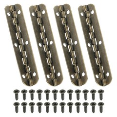 Small Piano Hinge, 2.6″ x 0.6″ 4 PACK Mini 90-Degree Jewelry Box Hinges Brown