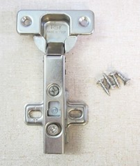 FGV Italy Self Closing Cabinet Hinge 80059 w/ Clip-On Mounting Plates, Rare (H4)
