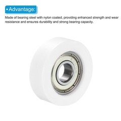 10x38x12mm Nylon Pulley Wheel White Door Window 608zz Sliding Bearing, 8 Pcs