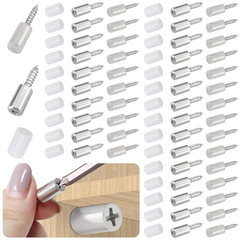 50 Pcs Self Tapping Screws Cabinet Laminate Support, Shelf Pins with Non-Slip Sl