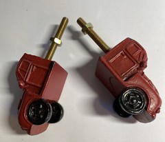 2 Vtg Look Red Pickup Truck Drawer Pulls Rustic Farmhouse Decor Country