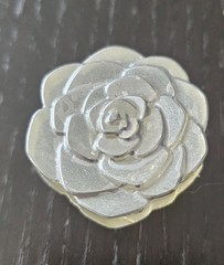 White Silver Rose Drawer Knobs Set of 6