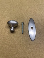 Brushed Nickel Mushroom cabinet knobs with backplate