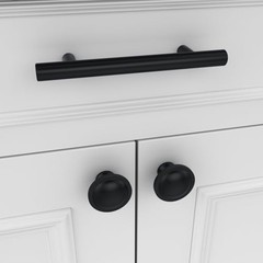 20 Pack Black Round Mushroom Cabinet Knobs – 1.5″ Drawer Hardware for Dresser