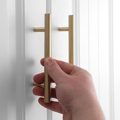 Gold Brushed Satin Brass Stainless Steel T Bar Pull Kitchen Cabinet Handle 2″-14