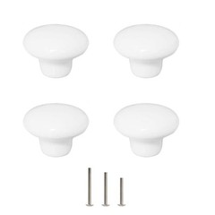 4X White Door Knob Cabinet Retro Round Ceramic Drawer Cupboard Kitchen 4pack