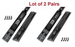 2 Pairs Soft-Close Side Drawer Slide Full Extension Mount Ball Bearing 22″ Black