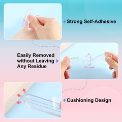 Wall Protector from Furniture, Clear Furniture Bumpers, 3.94”L x 0.63”W, 8 Pcs