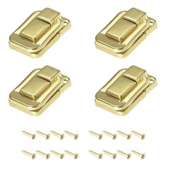 4Pcs Toggle Catch Lock 38mm x 25mm Iron Hasp Latches Gold Tone
