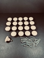Cabinet Knobs Lot 20 Cream Almond Color Drawer Pulls & 25 Screws