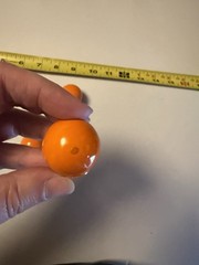 Orange Spherical Ball Cabinet Drawer Knob Porcelain 1-1/4″ diameter Lot of 9 Vtg