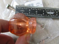 (1) 1.5″ Hexagon Hex Pink Peach Glass Cabinet Door Knobs 1 1/2″
