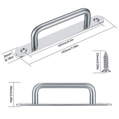 2 PCS Barn Door Handles Sliding Cabinet Drawer Pulls Silver 192mm/7.56 Inch