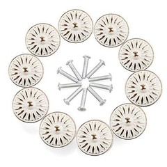 Cabinet Knob, 10Pcs 33mm Dresser Cupboard Cabinet Drawer Knobs Wardrobe White