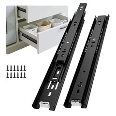 Ubisin Full Extension Ball Bearing Drawer Slides 12 Inch Side 12 Inch, Black