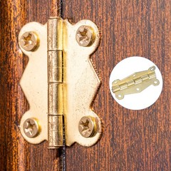 Small Vintage Box Hinge 2″ 180 Degree Hinge with Screw (Gold Tone, Pack of 12)