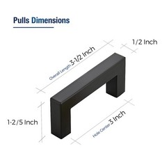 20 Pack Matte Black Cabinet Pulls, 3 Inch Hole Center, Stainless Steel Handles