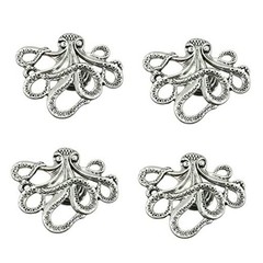 4 pcs Octopus Drawer Knobs Creative Shape Drawer Knobs Single Antique Silver
