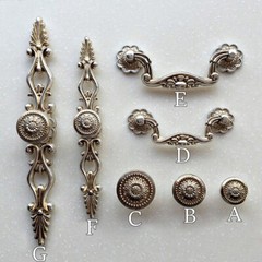 French Shabby Chic Dresser Drawer Knob Pull Antique Silver Kitchen Cabinet Pull