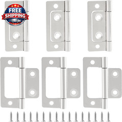 6 Pack Non-Mortise Bifold Door Hinges 2″x1″ for Cabinets and Furniture
