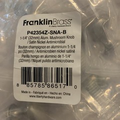 Franklin Brass Garrett 1-3/16 Inch Mushroom Cabinet Lot Of 10 Knobs P42354Z-CZ-B